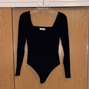 Aritzia Black Long Sleeve Bodysuit